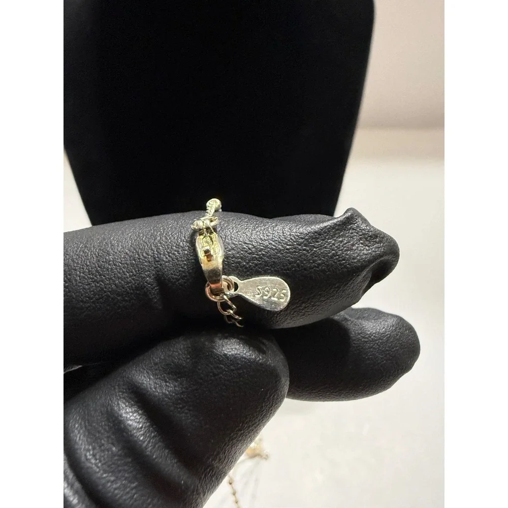 silver filled necklace with charm 18inch